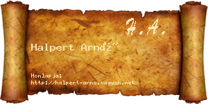 Halpert Arnó névjegykártya